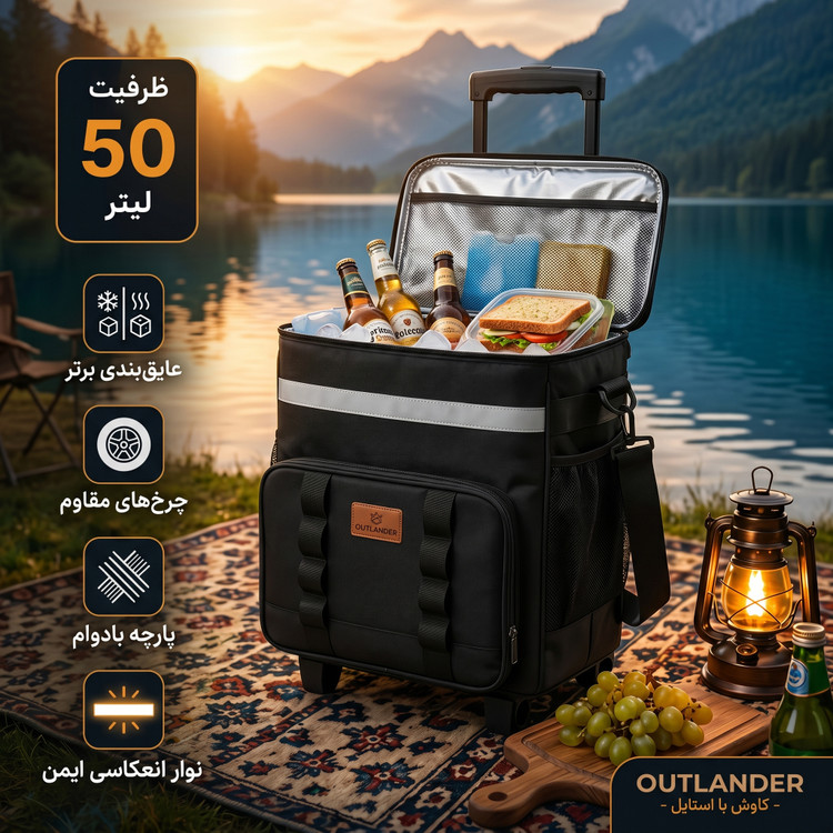 کیف خنک نکهدارنده (کولباکس برزنتی) برند Rimal Camp مدل TG50 است